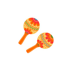 Maracas vector illustration in flat design. Mexican  party and spanish festival symbol vector cards, poster design.