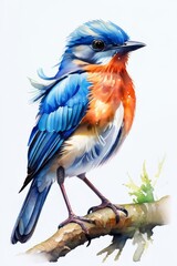 Blubird, Close-up of songtanager perching on branch