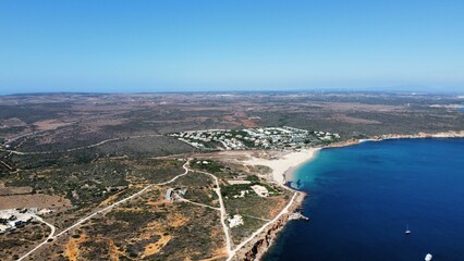Fototapeta premium Aerial view of the coastline of Sagres, Algarve