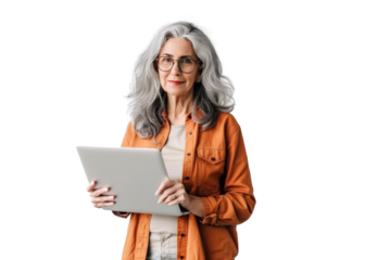 South American Woman with Tablet