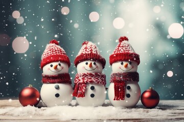 Fototapeta premium かわいい雪だるま