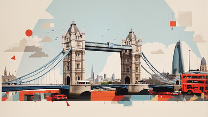 picture of tower bridge in london - obrazy, fototapety, plakaty