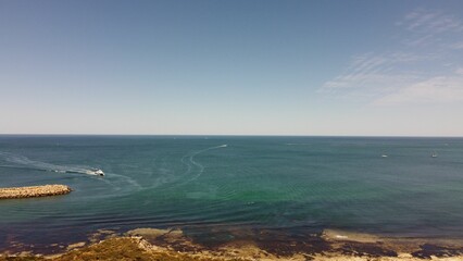Aerial view of a beautiful sea in Perth, Australia