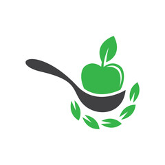fresh and healthy vegetarian food logo design