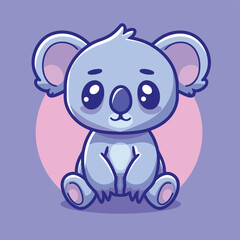 Naklejka premium Adorable koala cartoon character illustration flat vector animal mascot design