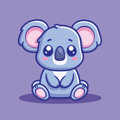 Adorable koala cartoon character illustration flat vector animal mascot design