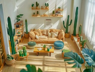 cactus in the living room