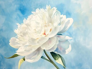 Fototapeta na wymiar white flower on blue background