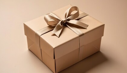 present in beige packaging. presentation of the gift