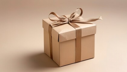 present in beige packaging. presentation of the gift