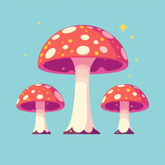 Interesting stickers. Mushroom sticker. Stickers. Fly agaric mushrooms. 