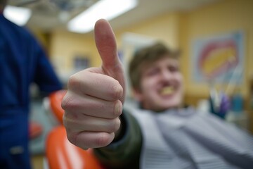 person showing thumbs up