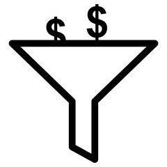 money filter icon, simple vector design