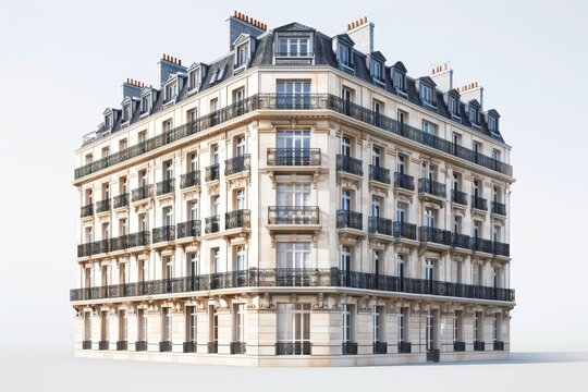A large brick Apartment Building building with a balcony and a window