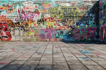 Naklejka premium A wall covered in graffiti with the word written on it