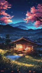 AI generated illustration of a beautiful and calm night