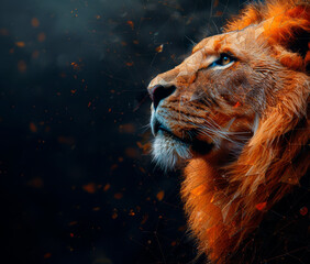 Leo, lion, low poly art illustration. AI generative - 786124185