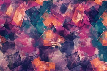 an abstract pattern in purple and orange colors with many small squares