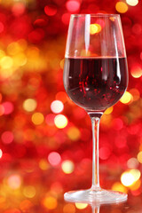One glass of the red wine