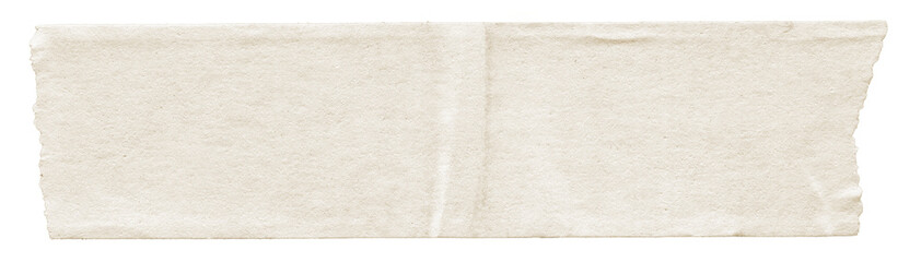 Textured White Washi Tape Strips. Scrapbooking Masking Tape Piece on Transparent Background