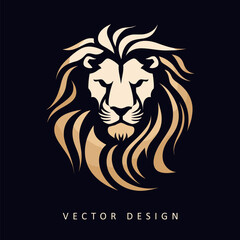 Obraz premium lion minimalist elegant vector design isolated illustration