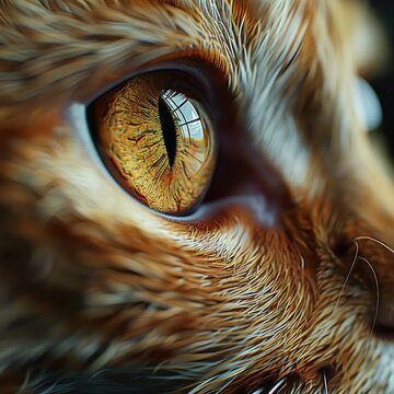 Close up portrait of a cat with beautiful yellow cat's eye