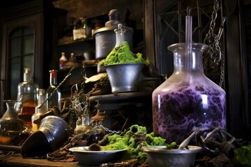 Witch's Brew Station: Set up a brewing station with potion ingredients.