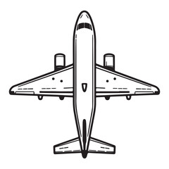 Airplane line art icon design, vector illustration on white background