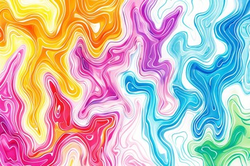 AI generated illustration of rainbow and blue colors painted on paper