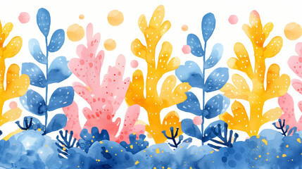 Obraz na płótnie Canvas AI generated illustration of abstract colorful plants