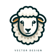 cute sheep minimalist vector design isolated illustration