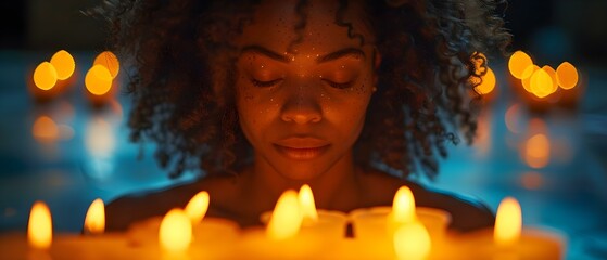 Solemn Vigil: A Tribute to Black Lives Lost. Concept Protest Photography, Tribute Artwork, Activism, Social Justice, Candlelight Vigil
