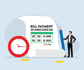 Businessman with bill payment - Debt management