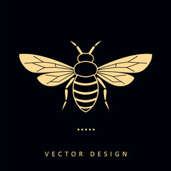 honey bee minimalist elegant vector design isolated illustration