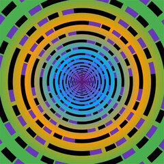 Abstract geometric background, dotted line circle shape, with radial gradient background