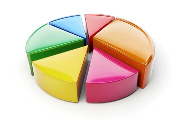 Obraz premium Table chart with 3D business data segmentation pie