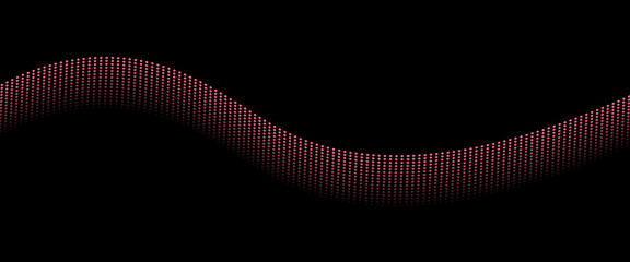 波のような赤いドットラインが流れるデジタルベクター背景画像	