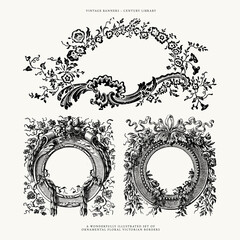 Decorative Floral Wreaths and Frames for Invitations