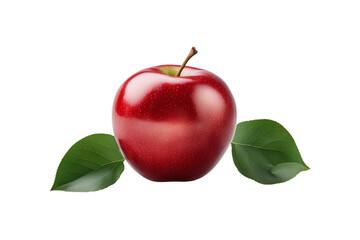 red apple with leaf