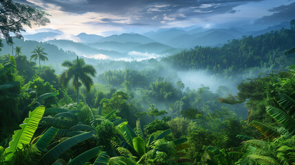 Beauty and mystery of a Southeast Asian tropical jungle