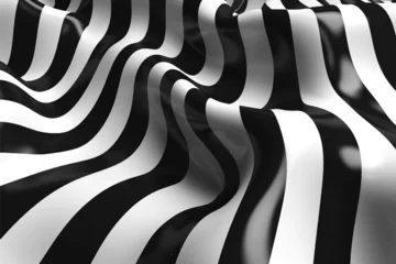 Poster Abstract stripe surface black and white line waves background © Pickoloh