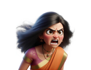 Fototapeta premium Angry Fuming Indian House Wife