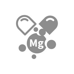 Magnesium capsule vector icon. Mg supplement drug and medicine.