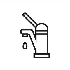 faucet vector icon line template