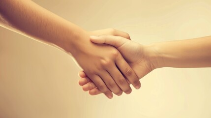 Fototapeta premium An isolated toned background shows hands symbolizing support and protection