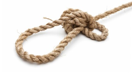 Lynch's loop isolated on hanging rope - obrazy, fototapety, plakaty