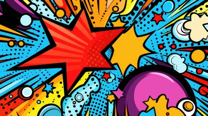Fototapeten colorful background in pop art style illustration © krissikunterbunt