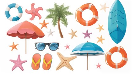 Obraz premium beach icons set