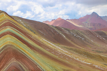 landscape with rainbow mountains and sky