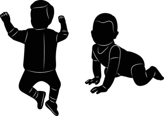 baby silhouette on white background vector